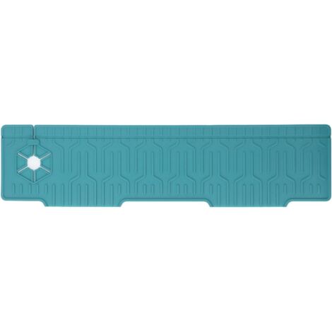 Doppelseitige Silikon-Wasserhahnmatte, wasserabweisender Spritzschutz für Spülbecken, verstellbares Lochdesign, hochwertiges Material für Küche und Bad, 60 x 15 cm (Grün)