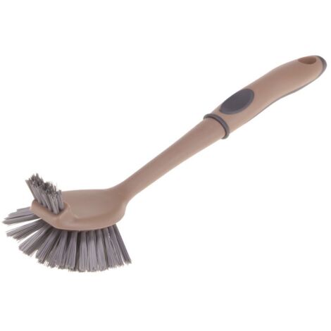 Doppelseitige Spülbürste, Mokkagrau-Beige, 27,5 cm