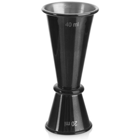 Doppelseitiger Barkeeper-Messbecher aus Stahl SCHWARZ 20/40 ml