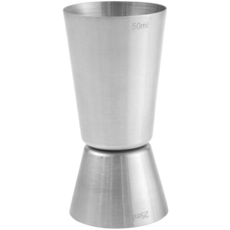 Doppelseitiger Barkeeper-Spirituosenmessbecher aus Stahl, 25/50 ml - Hendi 596722