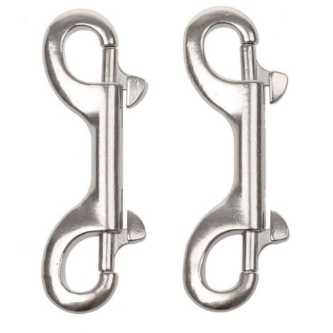 Doppelseitiger Karabinerhaken, 8,9 cm (3-1/2 Zoll), doppelseitiger Taucherkarabinerhaken, seewasserbeständig, Edelstahl 316, Kettenkarabinerhaken, ideal für Eimer, Tierfuttertröge, Landwirtschaft usw.