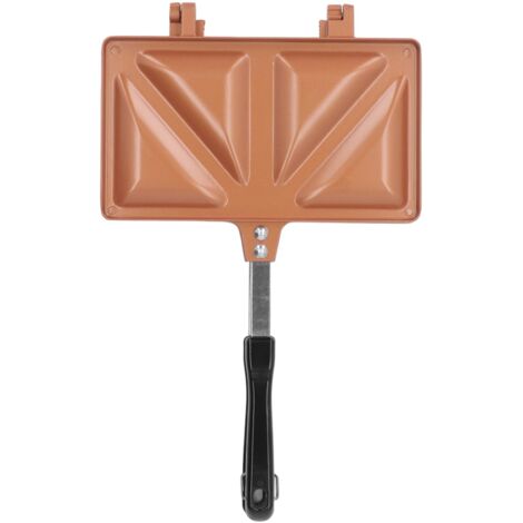 Doppelseitiger Sandwichgrill aus Aluminiumlegierung – Hotdog- und Panini-Maker – Goldene Sandwichpfanne
