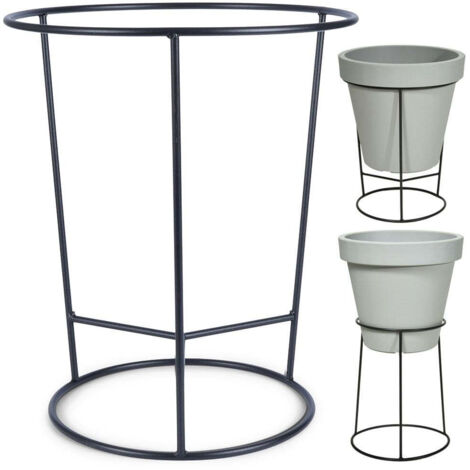 Doppelseitiger schwarzer Metall-Blumentopfständer 45x53 cm