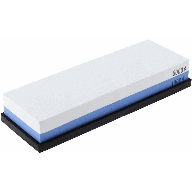 Image of Doppelseitiger weißer Korund-Schleifstein mit rutschfestem Werkzeug 1000-6000, Sunny