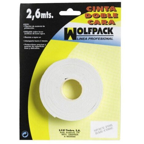 Doppelseitiges Klebeband 2,6 m. × 18 mm.