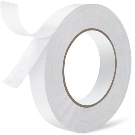 Doppelseitiges Klebeband, Breite 20 mm, Länge 50 m, doppelseitig, extra stark, für den Außenbereich, weiß, vielseitig einsetzbar, starkes Klebeband für Büro, Scrapbooking, Auto, DIY, Klebstoff
