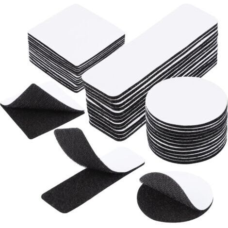 Doppelseitiges Klebeband (schwarz), 30 Paar selbstklebende Klettbänder, starkes doppelseitiges Klebeband für Haushalt, Küche, Büro und Heimwerkerprojekte