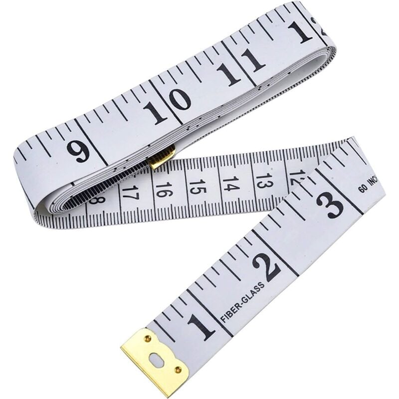 Image of Doppelseitiges Maßband zum Nähen, Brustumfang, Taillenumfang, 150 cm, weiß