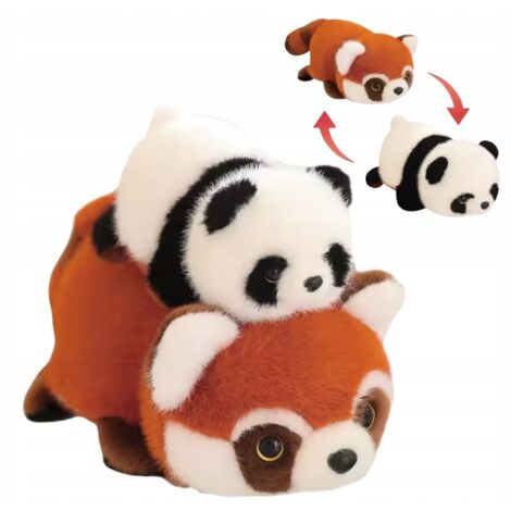 DOPPELSEITIGES MASKOTTCHEN PANDA WASCHBÄR PLÜSCHTIER TEDDYBÄR PLÜSCHTIER