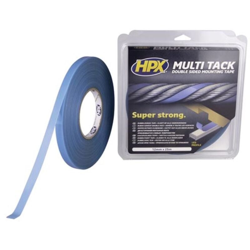 HPX - Doppelseitiges Multi-tack Klebeband - halbtransparent - 12 mm x 25 m