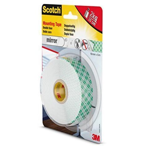 Doppelseitiges Spiegelmontageband, 19 mm x 5 m, max. 5 kg