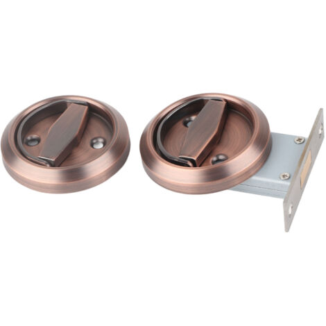 Doppelseitiges Türschloss mit Edelstahlring 304 für Badezimmer - Verriegelungszubehör (Rotbronze mit Schloss)