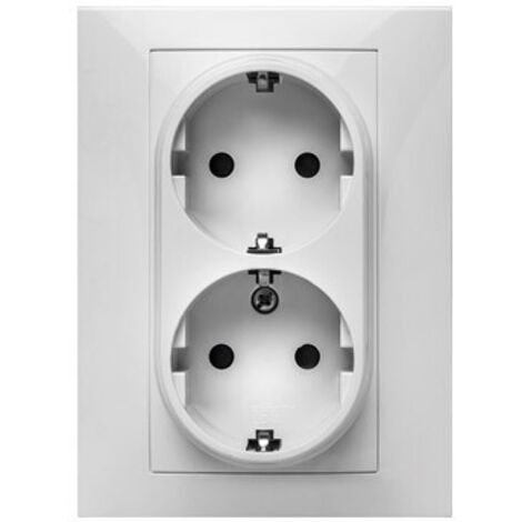 Doppelsteckdose Habitat 15 16A-250V Weiß