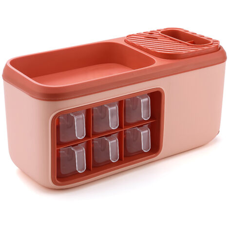 Doppelstöckige Gewürzbox, multifunktionaler Küchenorganizer mit Messer- und Löffelhalter, Rosa