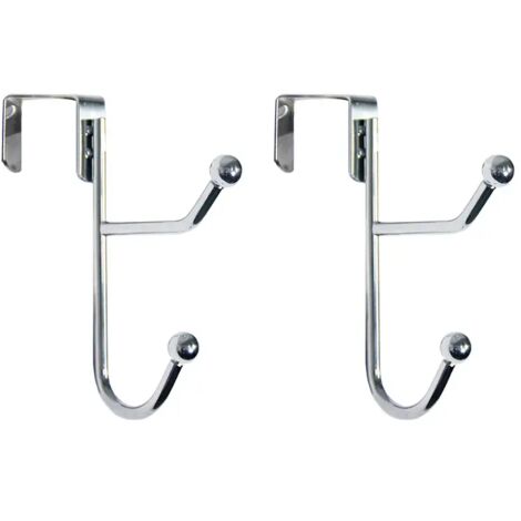 Doppelte Metallhaken für Türen, kein Bohren erforderlich, zum Aufhängen von Mänteln, Handtüchern und Accessoires – sofortige Platzersparnis.