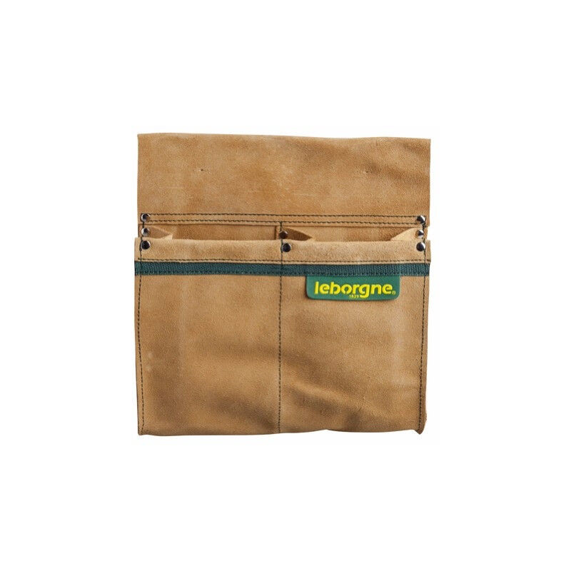 Image of 492040 Leborgne Porte outils Leborgne double poche en croute de cuir