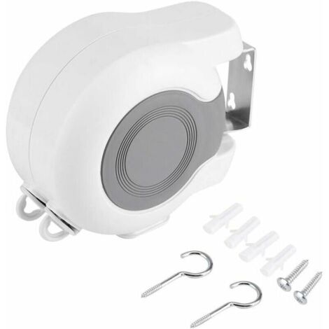 Doppelte Wäscheleine, ausziehbare Wäscheleine, wandmontierter Outdoor-Wäschetrockner mit verstellbarem Doppelseil, 15 Meter
