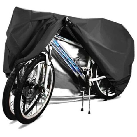 Doppelte, wasserdichte, staubdichte und regendichte Fahrradabdeckung mit 210D-210D-2XL-Wasserdichtungsstreifen. Gewicht: 2 x 0,6 kg. Maße: 200 x 85 x 110 cm. Farbe: Schwarz.