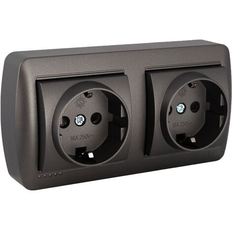 Doppelter fester Sockel 2P+E 16A 250V Surface Series Mural