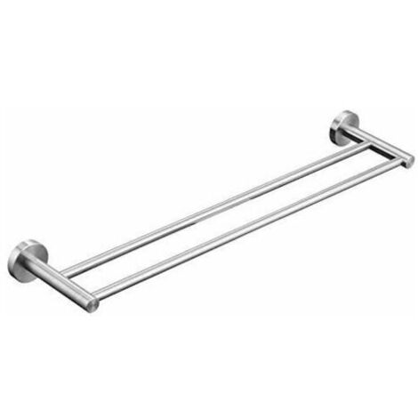 Doppelter Handtuchhalter, Wandmontage, gebürsteter Edelstahl SUS 304, 50 cm breiter Handtuchhalter