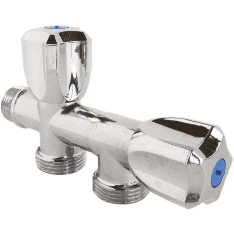 Doppelter Inline-Waschmaschinenhahn – 3/4" (20/27) Außengewinde – Somatherm