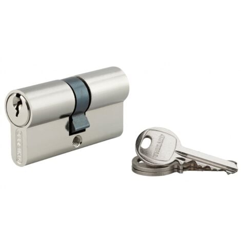 Doppelter Schließzylinder SA, 30 x 30 mm, ausreißfest, vernickelt, 3 Schlüssel - 1 Stück - THIRARD - 00016258