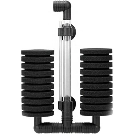 Doppelter Super-Biochemie-Schwammfilter für Aquarien bis 200 Liter mit Aquariumbehälter (XY - 2822 Doppelkopf)