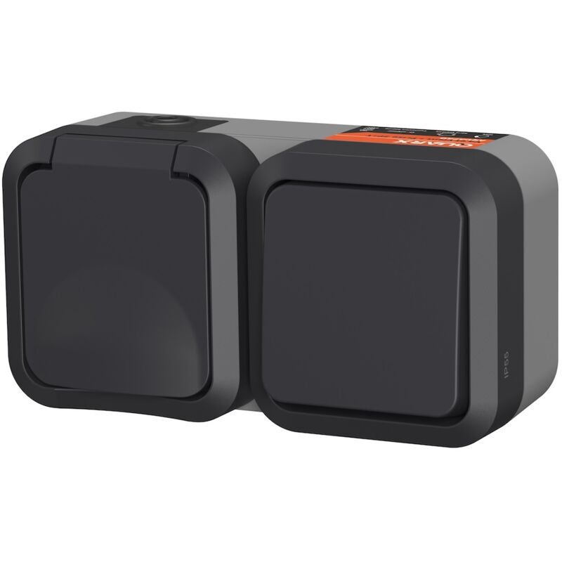 Doppelter Wechselschalter + Horizontale Steckdose - Aquapro Quarx