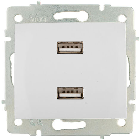 Doppeltes USB-Ladegerät 230V 5V 4200mA Weiß Embedded ERP2USB Europa Solera Serie ERP2USB