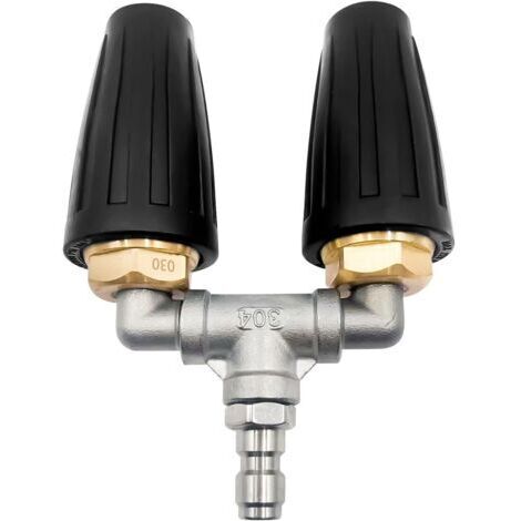 Doppelturbodüse für 4000-psi-Hochdruckreiniger, 360° drehbare Hochdruckreinigerdüsen mit 6,35-mm-Schnellanschluss, 3,0-mm-Doppelöffnungs-Turbodüse, Düsenspitzen