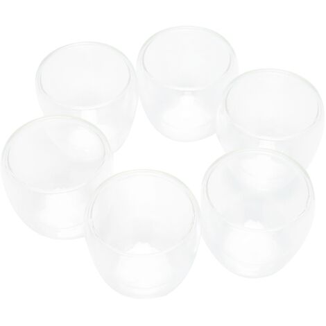 doppelwandige, isolierte Glaskaffeebecher à 100 ml, transparent, hitzebeständig