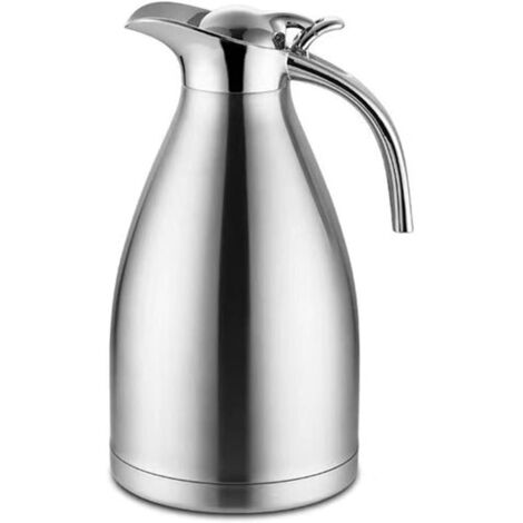 Doppelwandige, vakuumisolierte Kaffeekanne/Thermoskanne aus Edelstahl für heißes Wasser im Büro, Hotel und Restaurant, mit Griff und Ausguss.