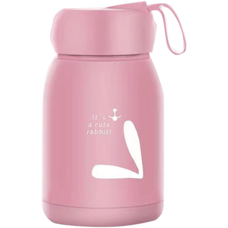Doppelwandiger Isolierbecher, 330 ml, niedliches Hasenmotiv, auslaufsicher und ideal für Reisen und Sport
