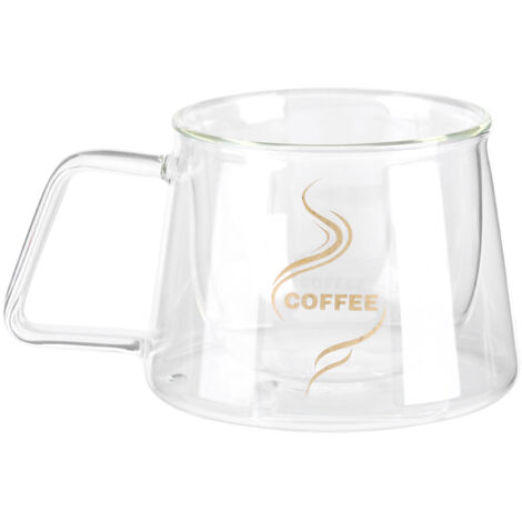 Doppelwandiger, isolierter Glasbecher für Kaffee, Tee und Milch, hitzebeständig