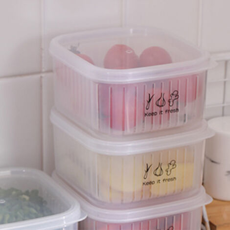 Doppelwandiger, transparenter Vorratsbehälter für Ingwer, Knoblauch und Zwiebeln, multifunktionaler Kühlschrank- und Küchenorganizer aus PP+PE