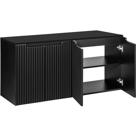 Doppelwaschtisch-Unterschrank 120cm, in schwarz, NEWPORT-56-BLACK