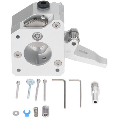Doppelzahnrad-Extruder für Prusa i3 Mk3 3D-Drucker – Linkshänderversion in Silbermetall