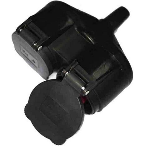 Doppia Base in Gomma t/tl IP44 16A con Coperchi