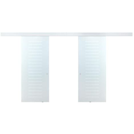 Doppia porta scorrevole - 2 x H205 x L83 cm - Vetro temperato - ASTANA