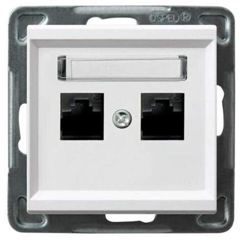 Doppia presa per computer, cat.5e MMC, SONATA bianca