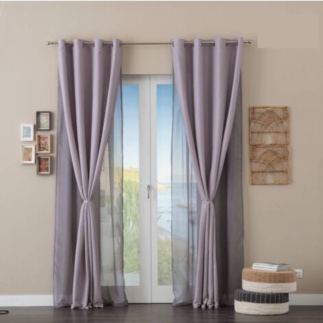 Doppia tenda grigia oscurante 140x280 cm – Tessuto di alta qualità – Per ambienti eleganti e moderni