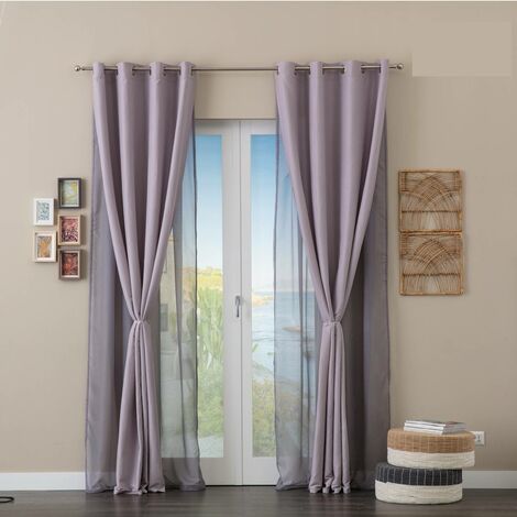 Set da 2 Tende, Oscuranti & Opache, Camera da Letto & Salotto, in Stoffa  con Anelli, 175x135 cm, Verdi