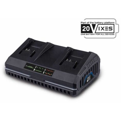 Doppio caricabatteria 20v per batterie 2.0/4.0 ah serie ixes Scheppach sdbc2.4a