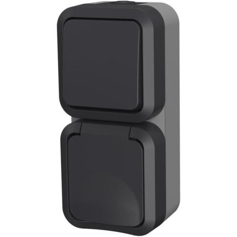 Doppio deviatore + Presa verticale - QUARX - Aqua Pro - Esterno, verticale, IP55, 250V, 16A