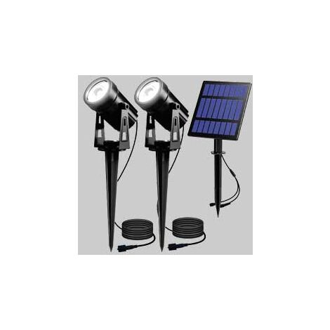 Doppio faretto solare a led ideal star 2x3 watt - colore nero