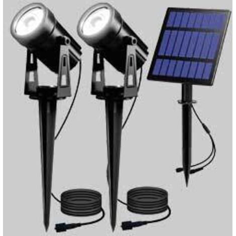 DOPPIO FARETTO SOLARE A LED IDEAL STAR 2x3 Watt - Colore nero - IDEAL STAR