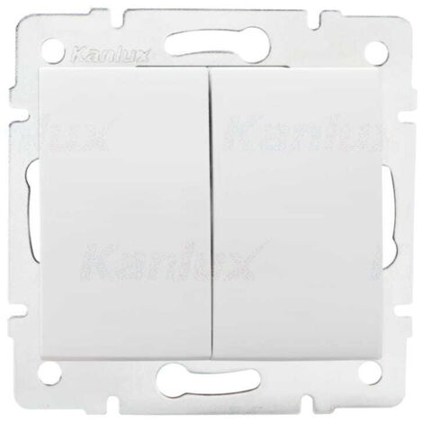 Doppio interruttore - Infisso - Bianco - 2 levieri - 71x71mm