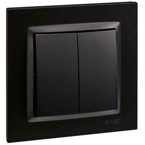 Doppio interruttore nero Simon serie 10 F1090397038