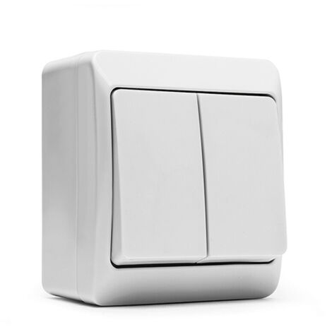Doppio interruttore stagno 10A-250V bianco