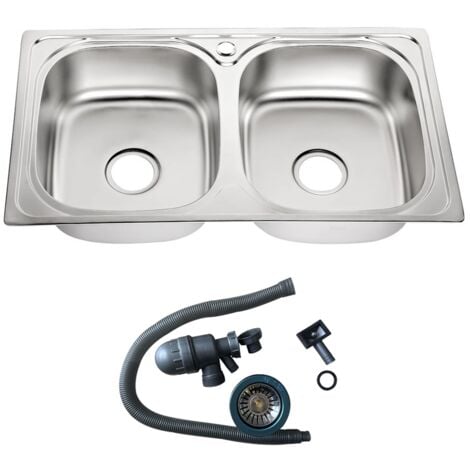 Doppio lavello in acciaio inox Lavello da incasso Lavello da cucina